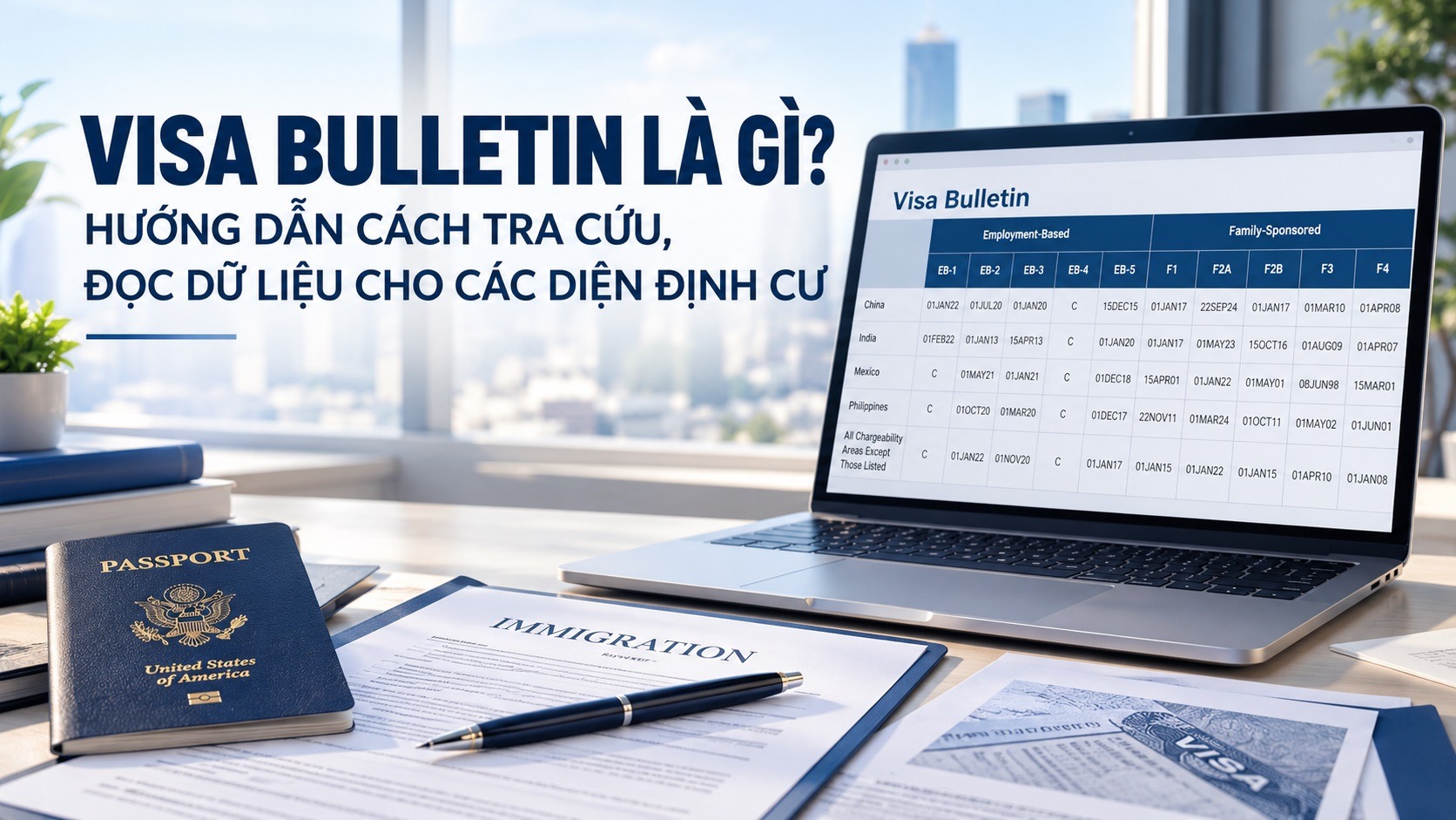VISA BULLETIN LÀ GÌ? HƯỚNG DẪN CÁCH TRA CỨU, ĐỌC DỮ LIỆU CHO CÁC DIỆN ĐỊNH CƯ