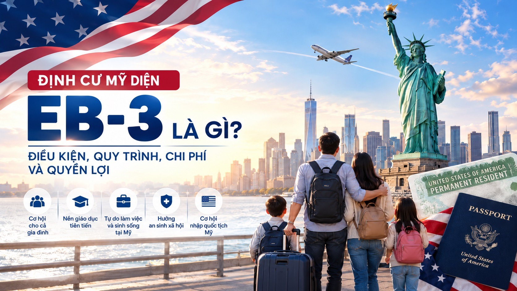 ĐỊNH CƯ MỸ DIỆN EB-3 LÀ GÌ? ĐIỀU KIỆN, QUY TRÌNH, CHI PHÍ VÀ QUYỀN LỢI