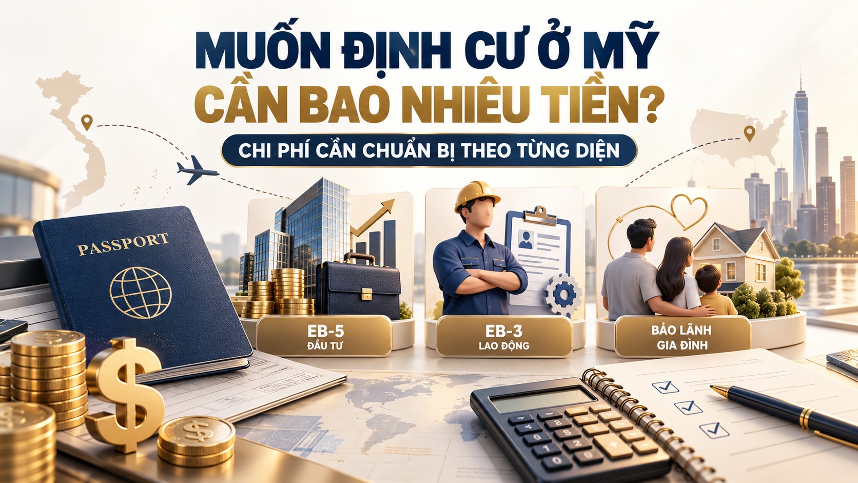 MUỐN ĐỊNH CƯ Ở MỸ CẦN BAO NHIÊU TIỀN? CHI PHÍ CẦN CHUẨN BỊ THEO TỪNG DIỆN