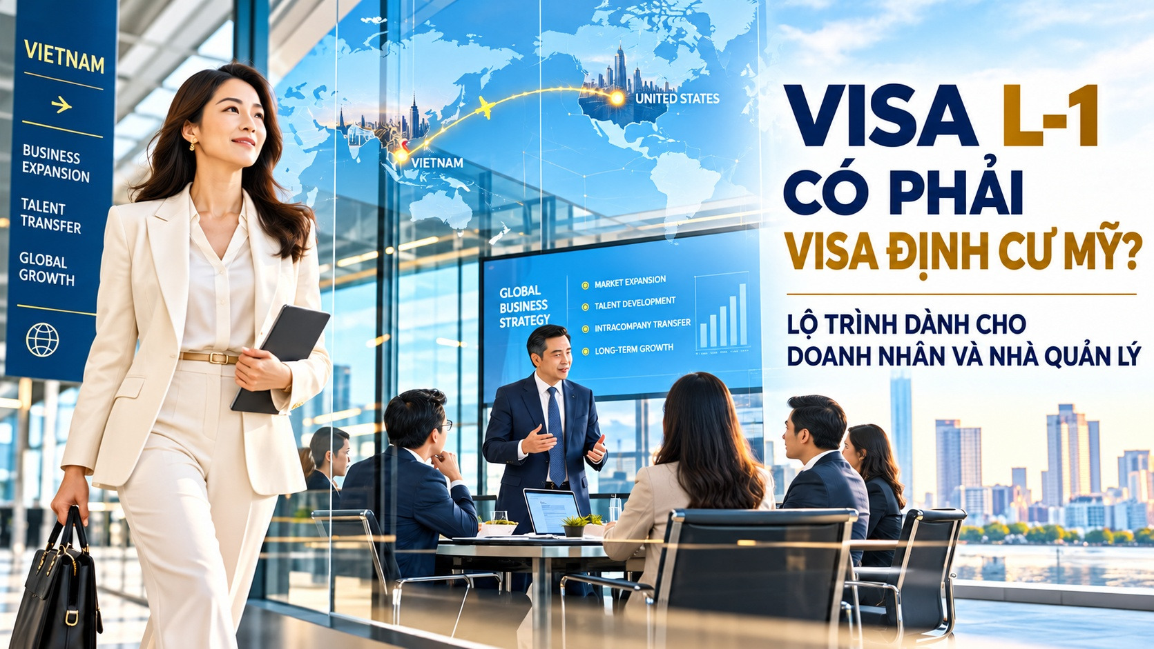 VISA L-1 CÓ PHẢI VISA ĐỊNH CƯ MỸ? LỘ TRÌNH DÀNH CHO DOANH NHÂN VÀ NHÀ QUẢN LÝ