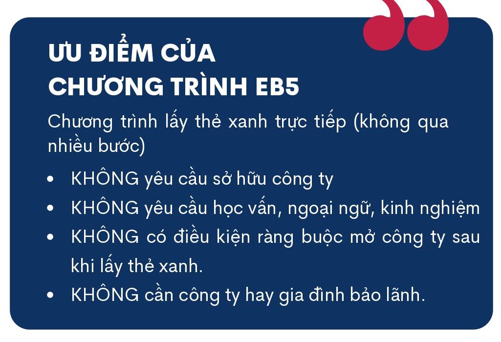 Visa EB5: Định Cư Mỹ diện đầu tư