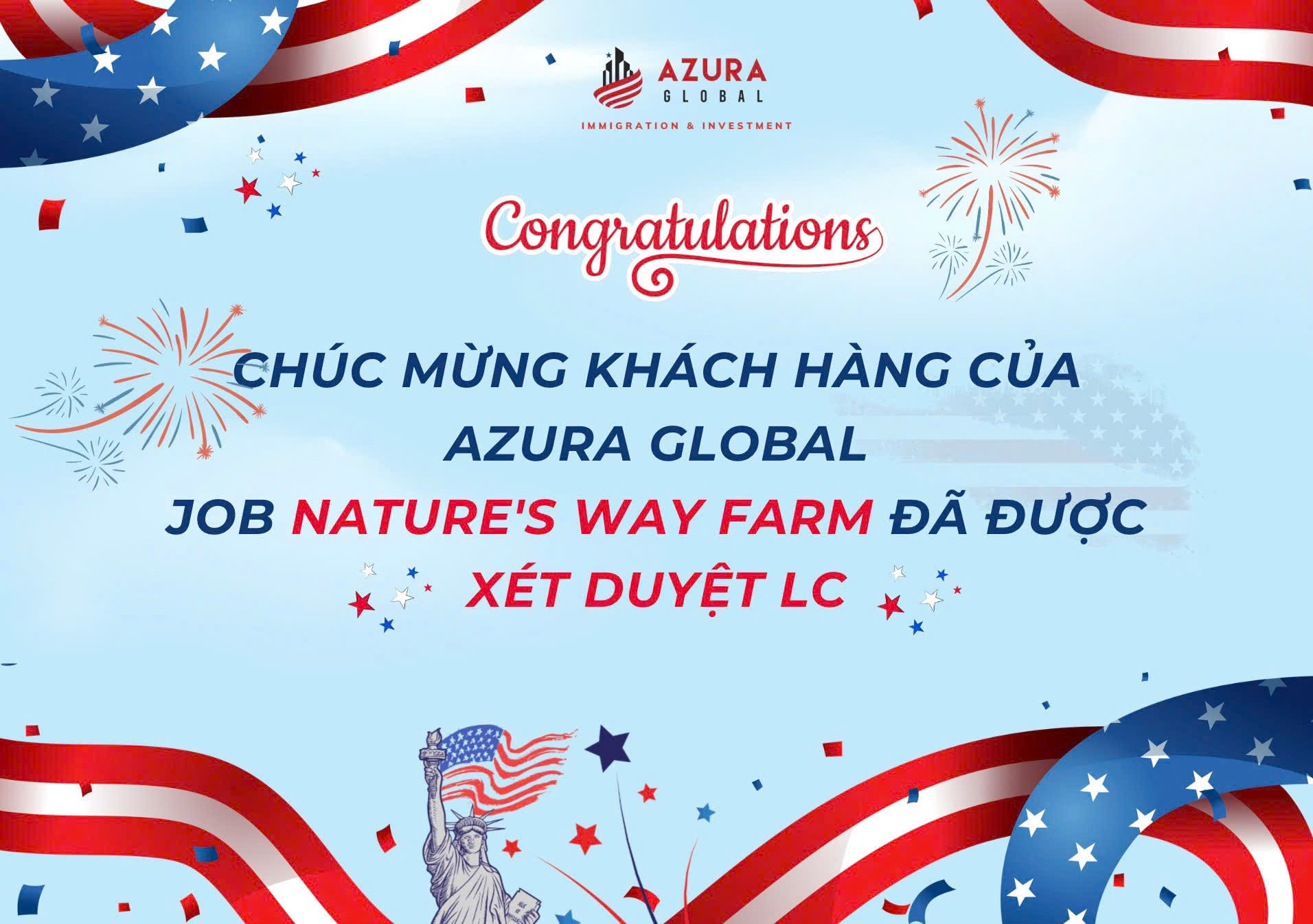 CHÚC MỪNG ỨNG VIÊN EB-3 NHẬN ĐƯỢC LC TỪ BỘ LAO ĐỘNG HOA KỲ!